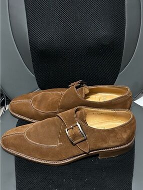 Men's Gravati Brown Suede Monk Strap Dress Shoes